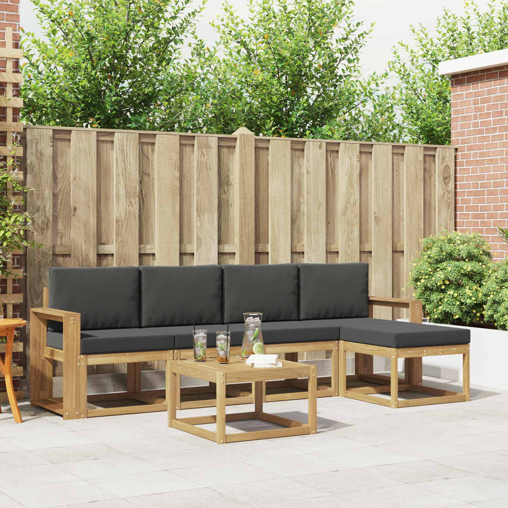 Outdoor-Sofagarnitur mit Kissen 6 pcs Weiß und Anthrazit