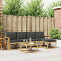 Outdoor-Sofagarnitur mit Kissen 6 pcs Weiß und Anthrazit