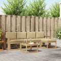 Outdoor-Sofagarnitur mit Kissen 6 pcs Weiß und Beige