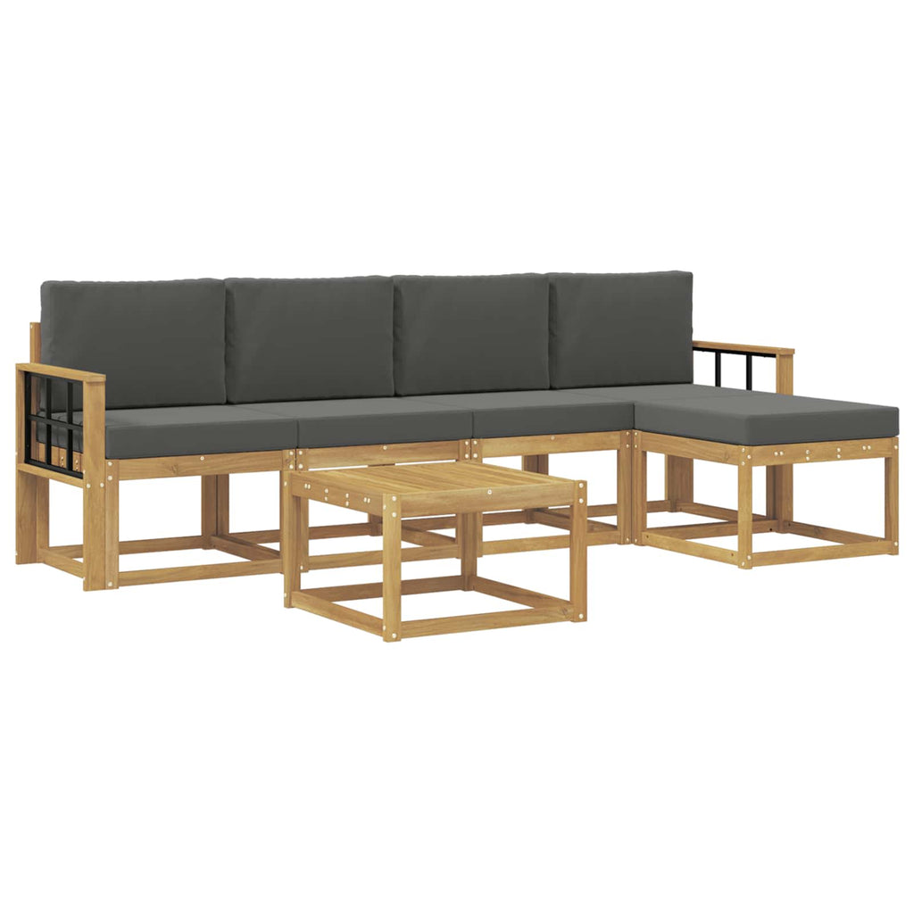 Outdoor-Sofagarnitur mit Kissen 6 pcs Weiß und Anthrazit