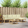 Outdoor-Sofagarnitur mit Kissen 6 pcs Weiß und Creme