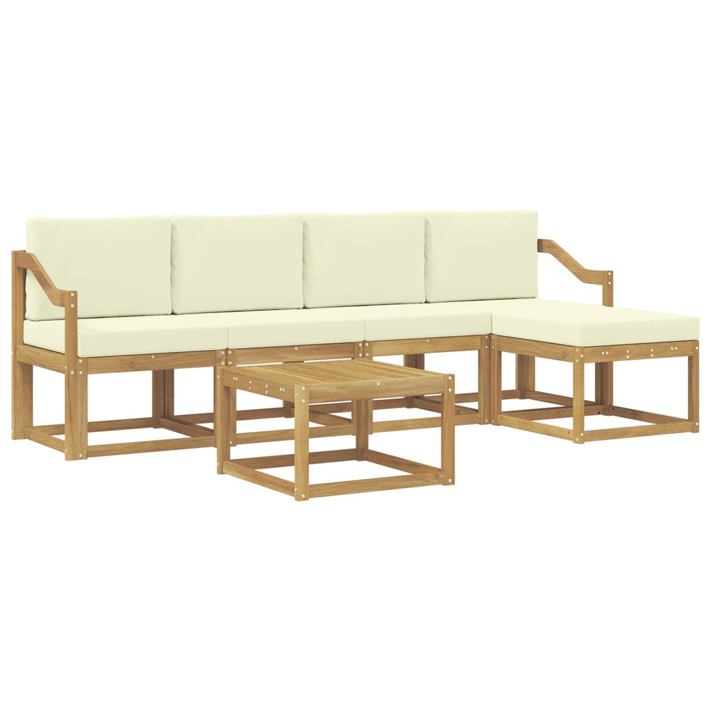 Outdoor-Sofagarnitur mit Kissen 6 pcs Weiß und Creme