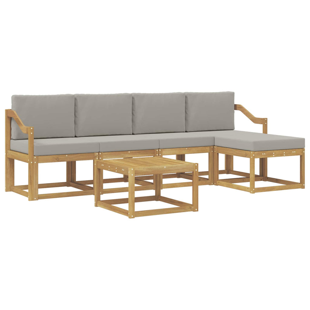 Outdoor-Sofagarnitur 6 pcs Weiß und Hellgrau 59 x 59 x 37 cm
