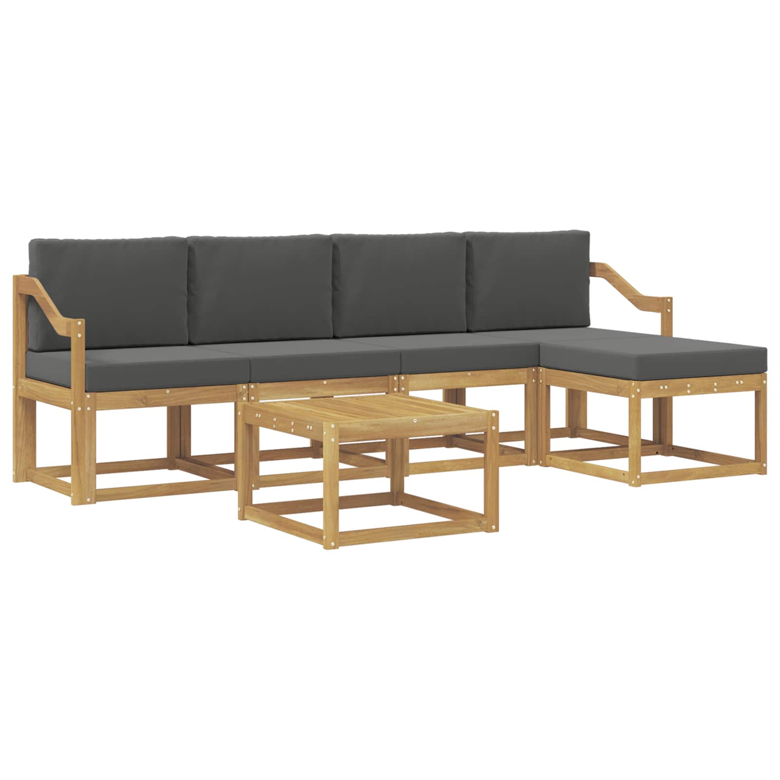 Outdoor-Sofagarnitur mit Kissen 6 pcs Weiß und Anthrazit