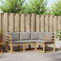 Outdoor-Sofagarnitur 4 pcs Weiß und Hellgrau