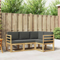 Outdoor-Sofagarnitur mit Kissen 4 pcs Weiß und Anthrazit