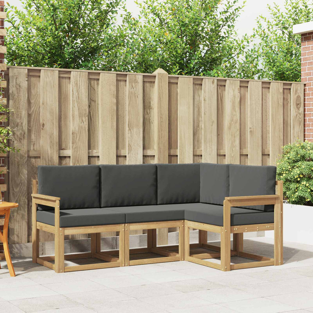 Outdoor-Sofagarnitur mit Kissen 4 pcs Weiß und Anthrazit