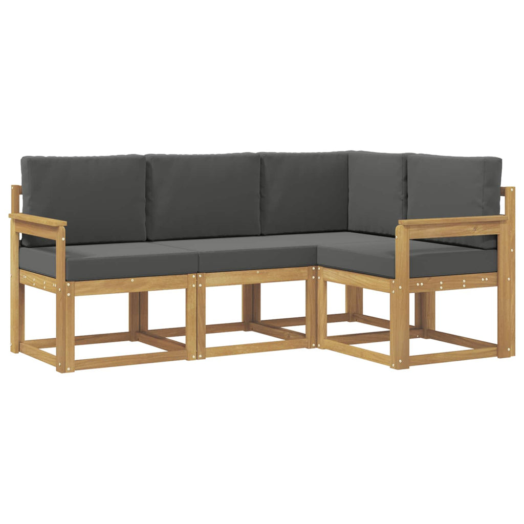 Outdoor-Sofagarnitur mit Kissen 4 pcs Weiß und Anthrazit