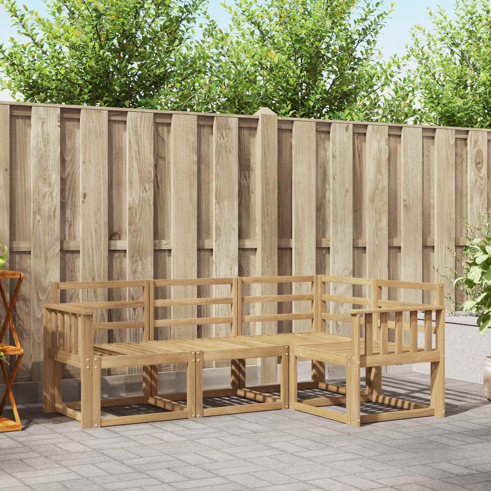 Outdoor-Sofagarnitur 4 pcs Weiß 187,5 x 128,5 x 73 cm