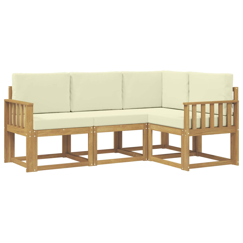 Outdoor-Sofagarnitur 4 pcs Weiß und Creme