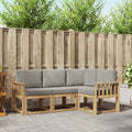 Outdoor-Sofagarnitur 4 pcs Weiß und Hellgrau