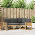 Outdoor-Sofagarnitur mit Kissen 4 pcs Weiß und Anthrazit