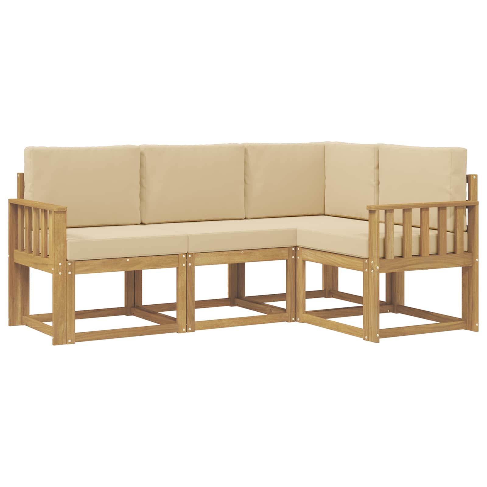 Outdoor-Sofagarnitur mit Kissen 4 pcs Weiß und Beige