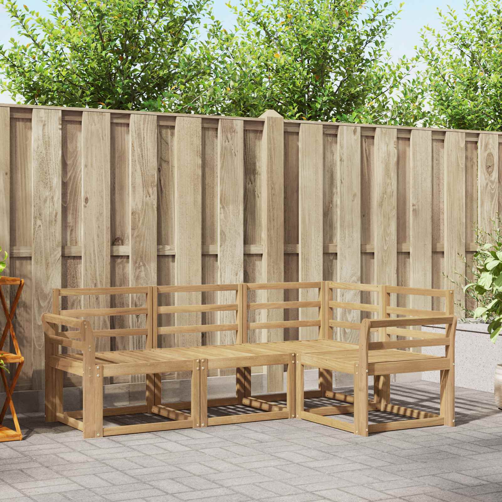 Outdoor-Sofagarnitur 4 pcs Weiß 190 x 130,5 x 73 cm