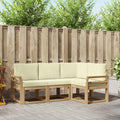 Outdoor-Sofagarnitur mit Kissen 4 pcs Weiß und Creme