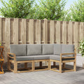 Outdoor-Sofagarnitur 4 pcs Weiß und Hellgrau