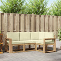 Outdoor-Sofagarnitur mit Kissen 4 pcs Weiß und Creme