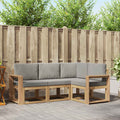 Outdoor-Sofagarnitur 4 pcs Weiß und Hellgrau
