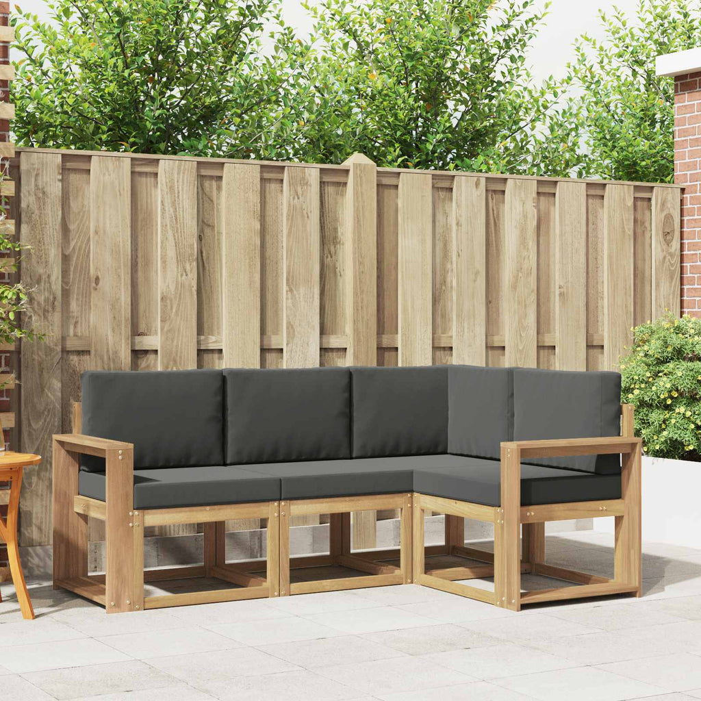 Outdoor-Sofagarnitur mit Kissen 4 pcs Weiß und Anthrazit