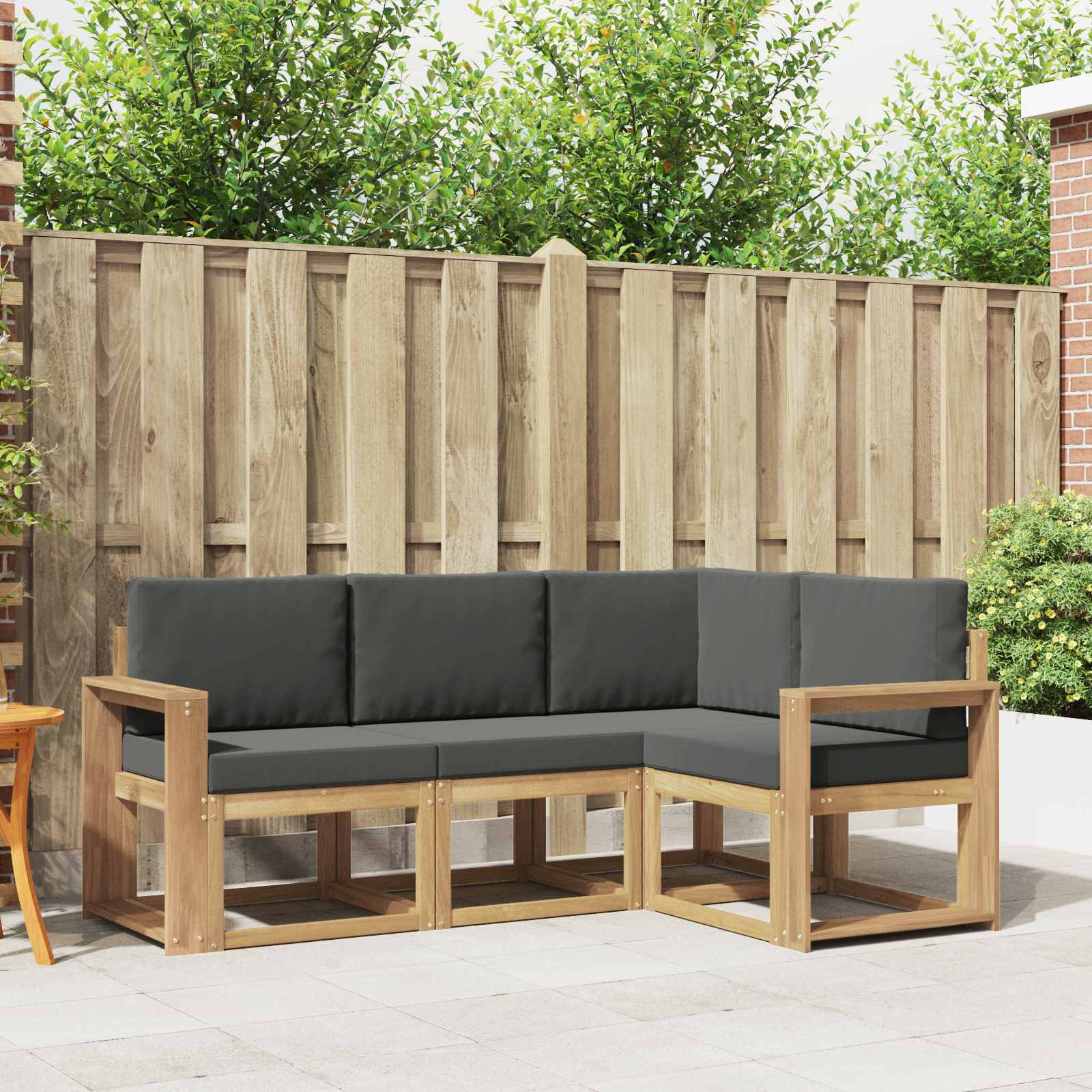 Outdoor-Sofagarnitur mit Kissen 4 pcs Weiß und Anthrazit