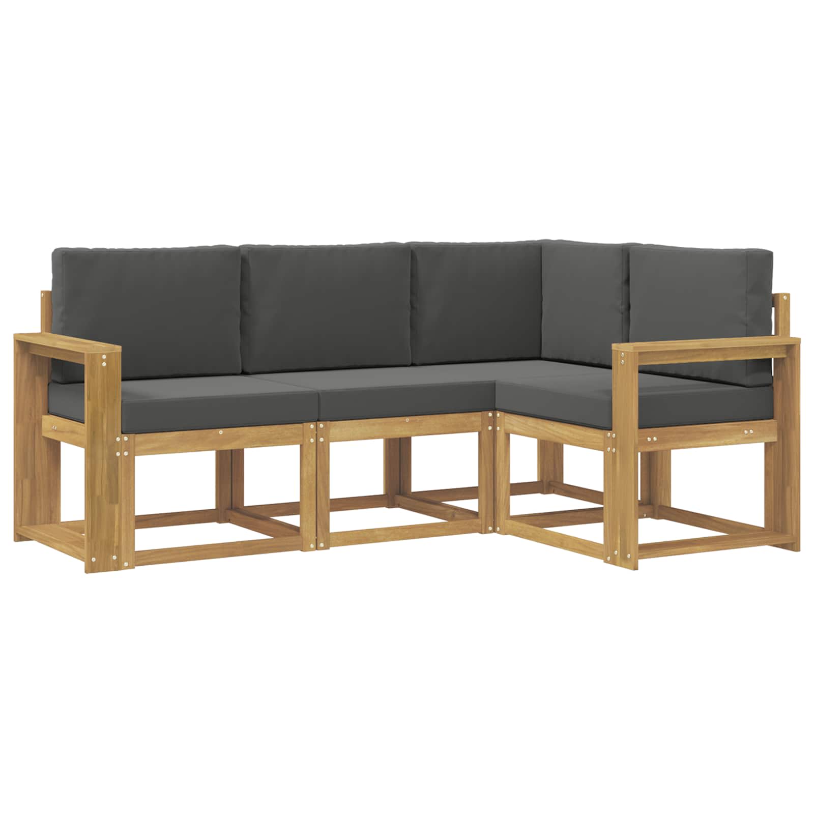 Outdoor-Sofagarnitur mit Kissen 4 pcs Weiß und Anthrazit