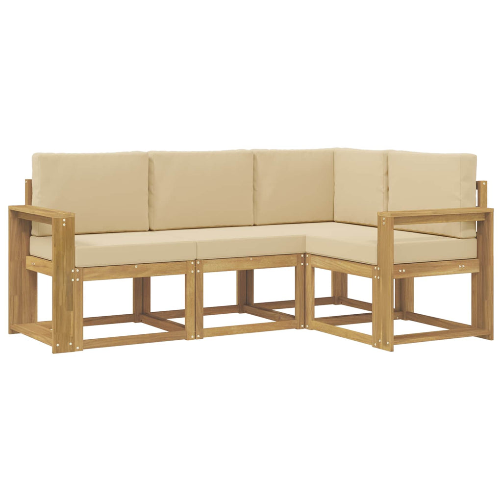 Outdoor-Sofagarnitur 4 pcs Weiß und Beige