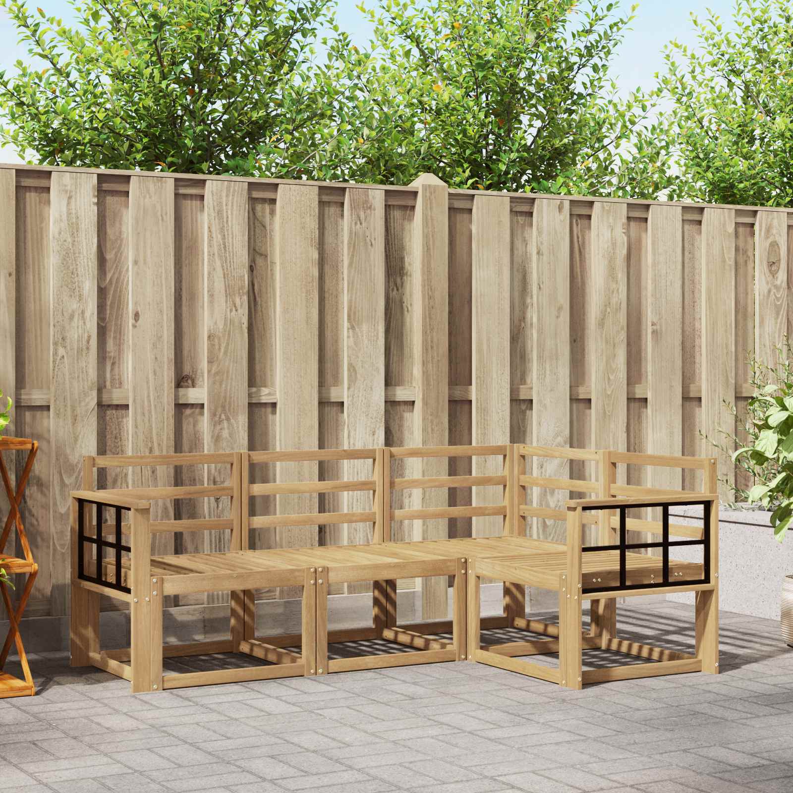 Outdoor-Sofagarnitur 4 pcs Weiß 187,5 x 128,5 x 73 cm
