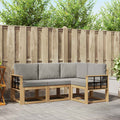 Outdoor-Sofagarnitur 4 pcs Weiß und Hellgrau