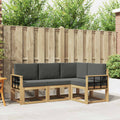 Outdoor-Sofagarnitur mit Kissen 4 pcs Weiß und Anthrazit