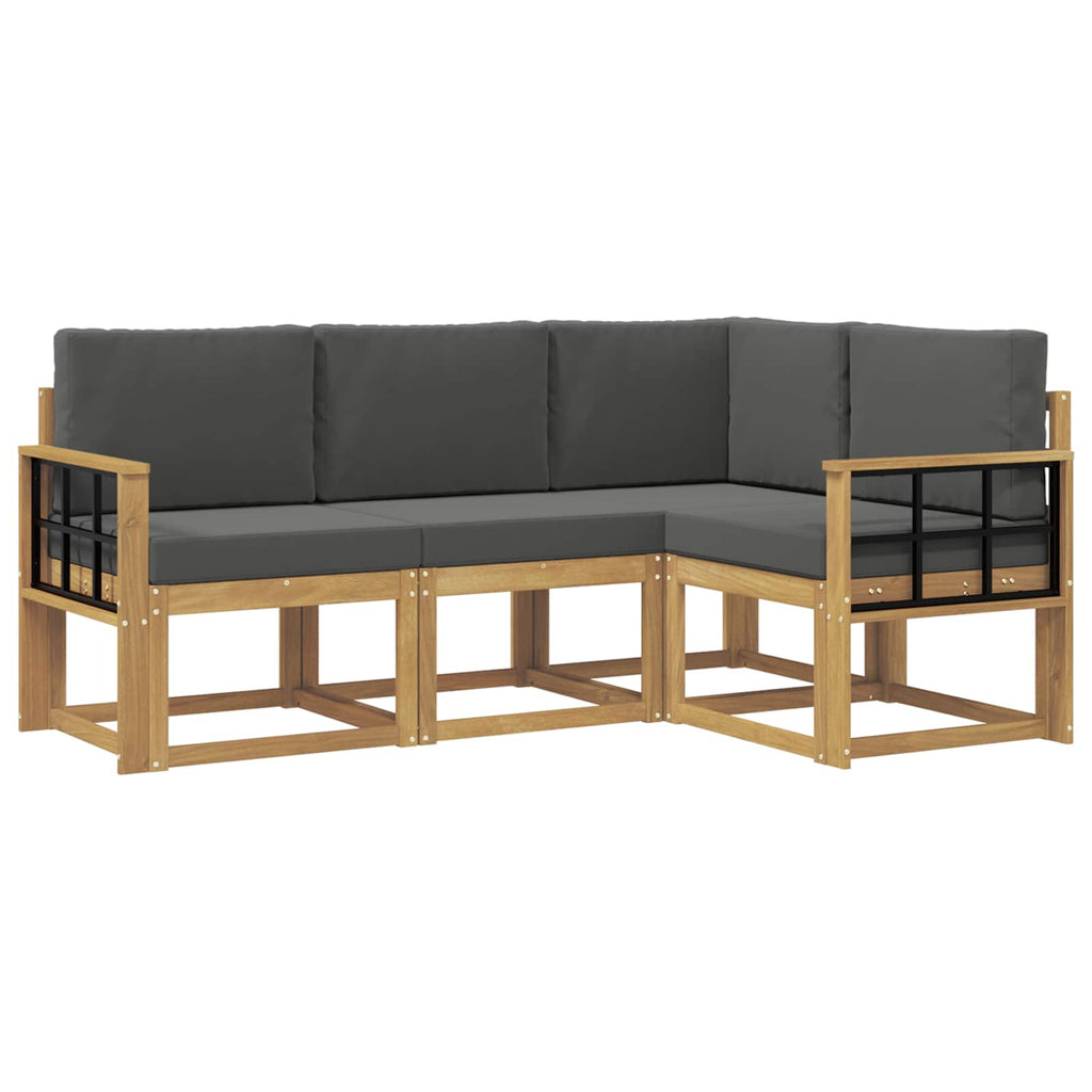 Outdoor-Sofagarnitur mit Kissen 4 pcs Weiß und Anthrazit
