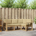 Outdoor-Sofagarnitur mit Kissen 4 pcs Weiß und Beige