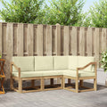 Outdoor-Sofagarnitur mit Kissen 4 pcs Weiß und Creme