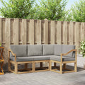 Outdoor-Sofagarnitur 4 pcs Weiß und Hellgrau