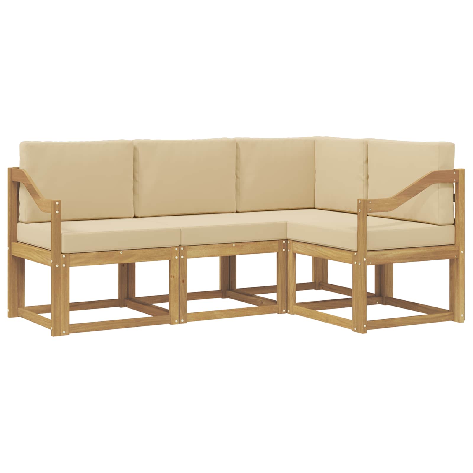 Outdoor-Sofagarnitur mit Kissen 4 pcs Weiß und Beige