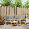 Outdoor-Sofagarnitur 5 pcs Weiß und Hellgrau 59 x 59 x 37 cm