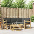 Outdoor-Sofagarnitur mit Kissen 5 pcs Weiß und Anthrazit