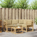 Outdoor-Sofagarnitur mit Kissen 5 pcs Weiß und Beige