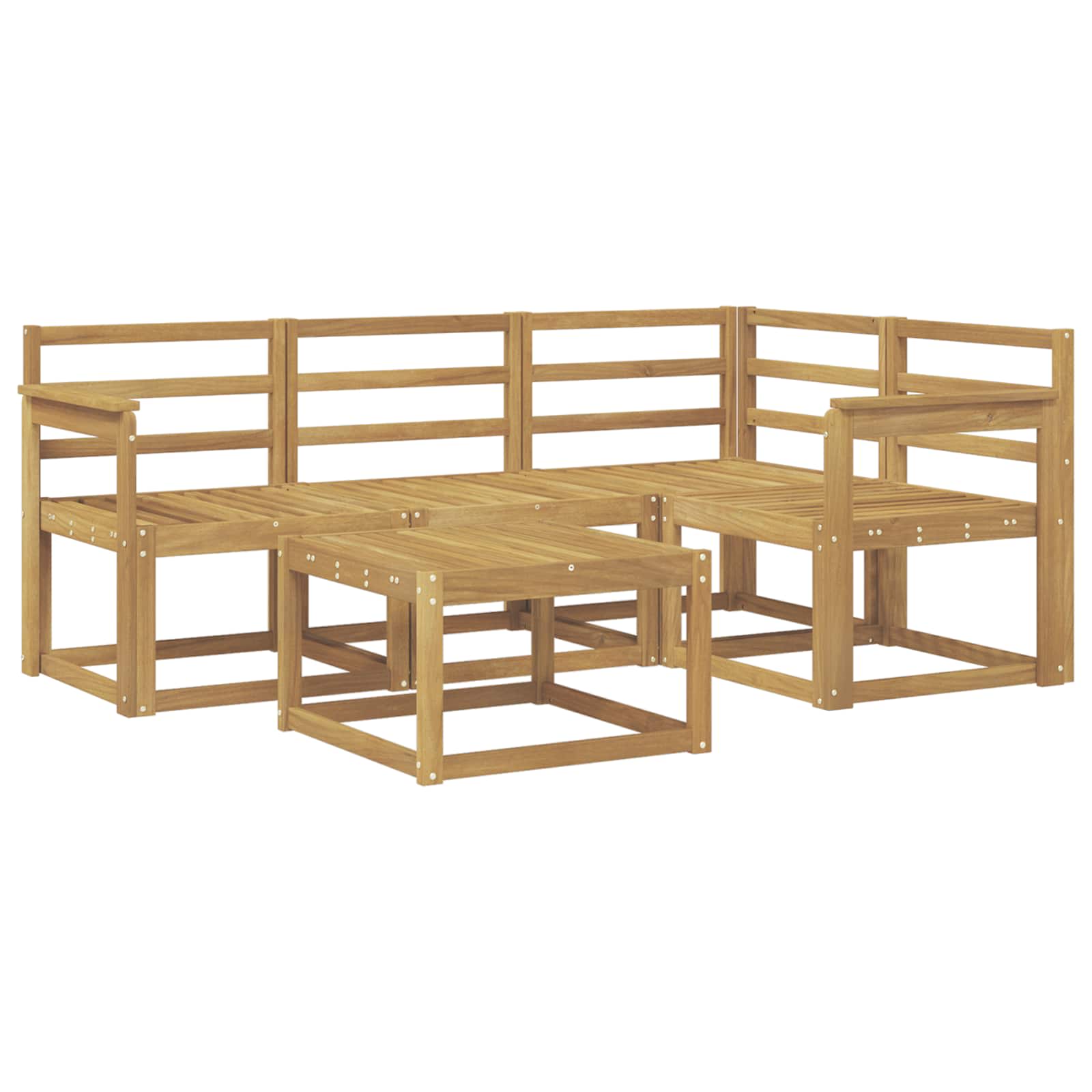 Outdoor-Sofagarnitur 5 pcs Weiß 59 x 59 x 37 cm