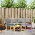Outdoor-Sofagarnitur 5 pcs Weiß und Hellgrau 59 x 59 x 37 cm