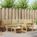 Outdoor-Sofagarnitur mit Kissen 5 pcs Weiß und Beige