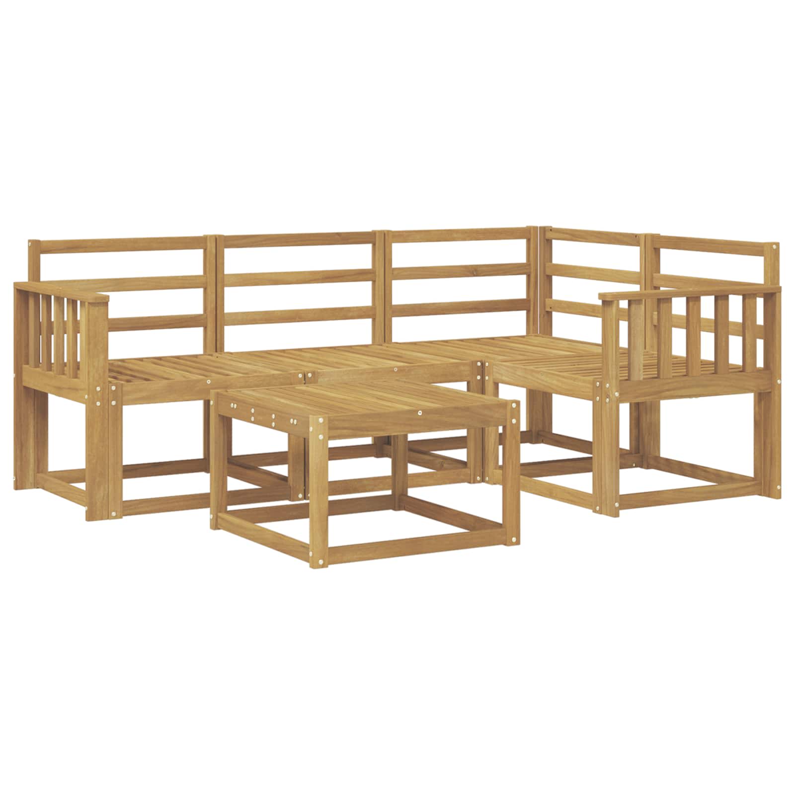 Outdoor-Sofagarnitur 5 pcs Weiß 59 x 59 x 37 cm
