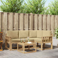 Outdoor-Sofagarnitur mit Kissen 5 pcs Weiß und Beige