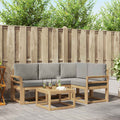 Outdoor-Sofagarnitur 5 pcs Weiß und Hellgrau 59 x 59 x 37 cm