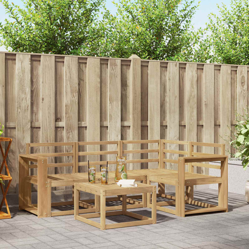 Outdoor-Sofagarnitur 5 pcs Weiß 59 x 59 x 37 cm