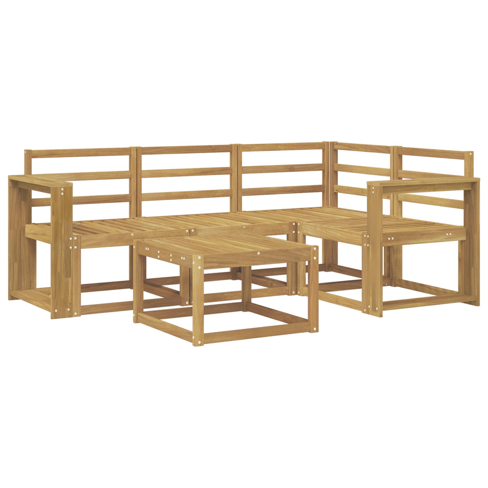 Outdoor-Sofagarnitur 5 pcs Weiß 59 x 59 x 37 cm