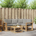 Outdoor-Sofagarnitur 5 pcs Weiß und Hellgrau 59 x 59 x 37 cm