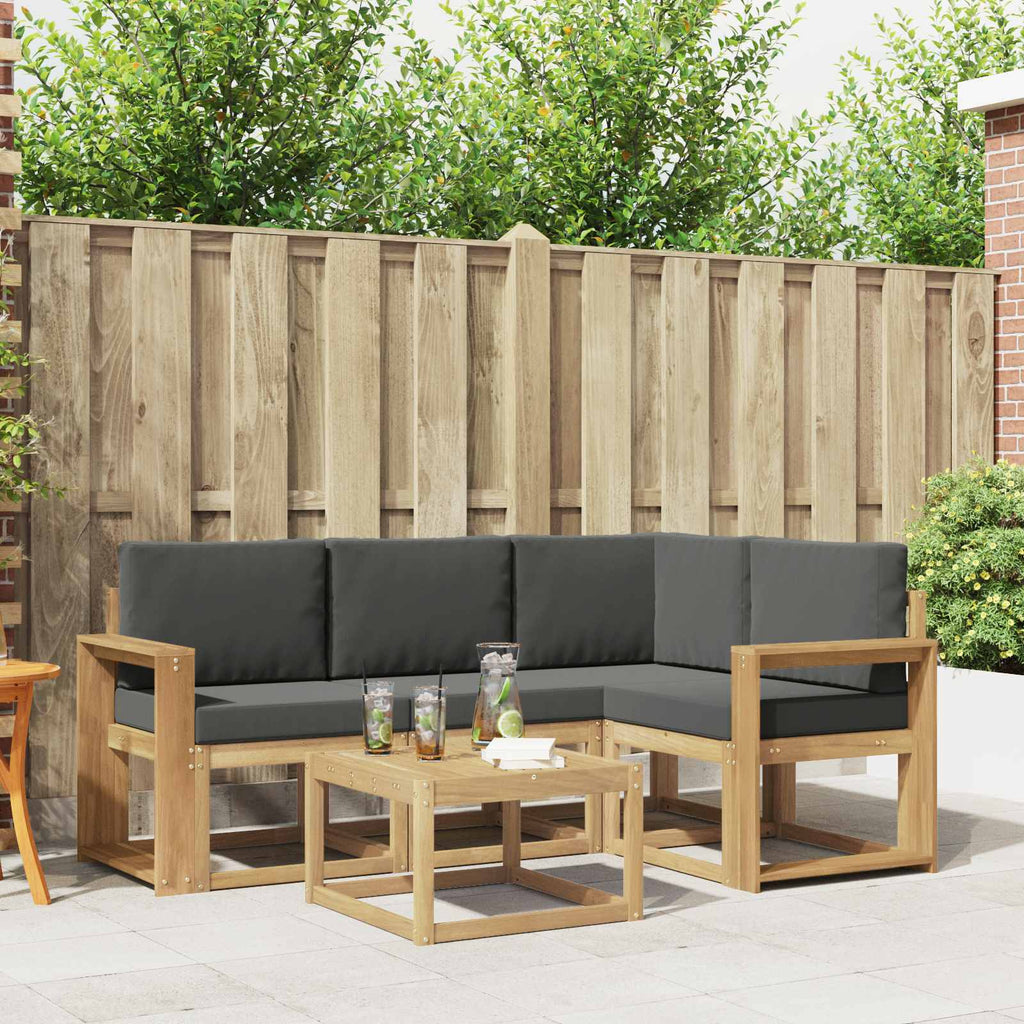 Outdoor-Sofagarnitur mit Kissen 5 pcs Weiß und Anthrazit