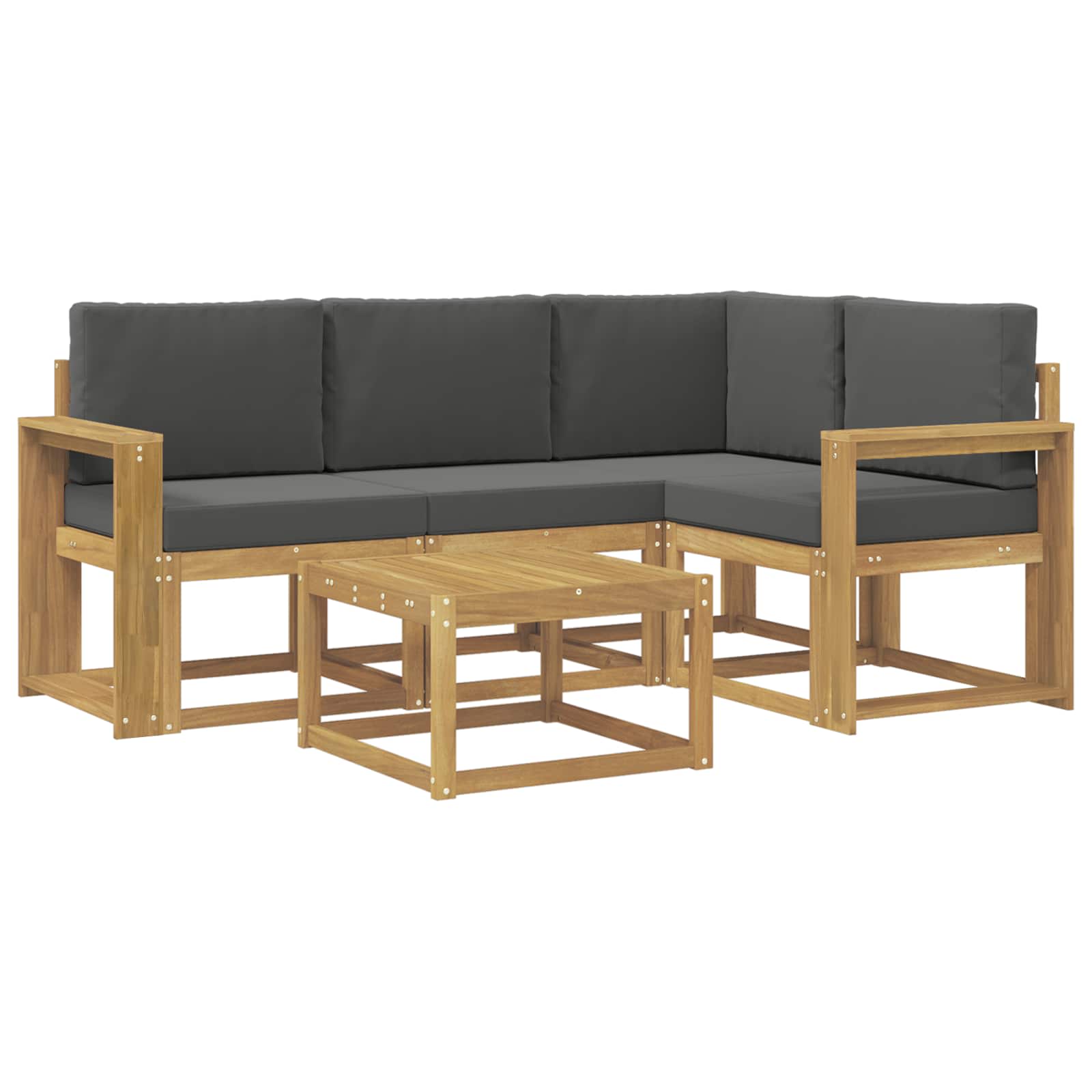 Outdoor-Sofagarnitur mit Kissen 5 pcs Weiß und Anthrazit