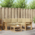 Outdoor-Sofagarnitur mit Kissen 5 pcs Weiß und Beige