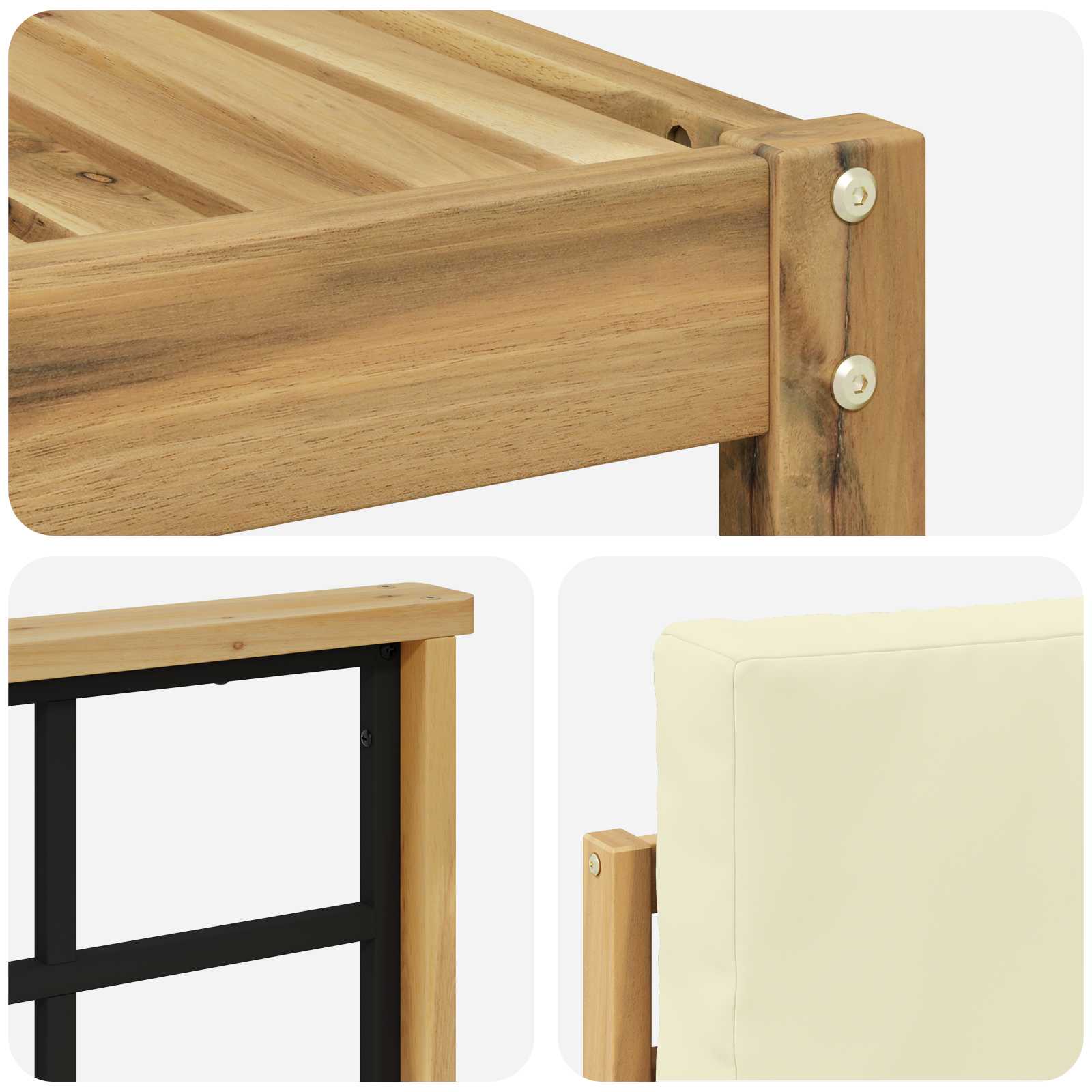 Outdoor-Sofagarnitur mit Kissen 5 pcs Weiß und Creme